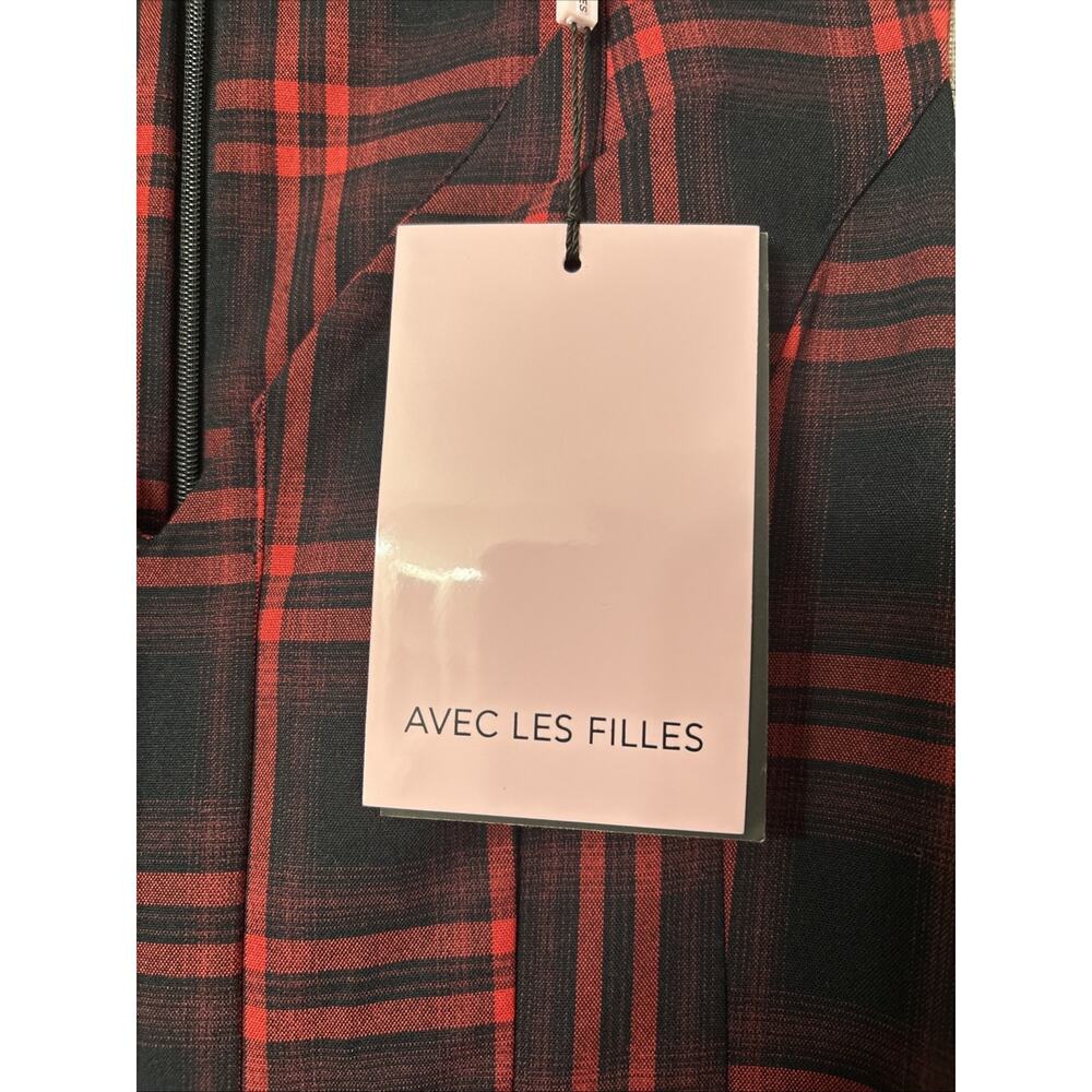 NWT Avec Les Filles Dress Red Plaid Sleeveless Womens Size 6 Goth Punk Uniform - Picture 9 of 11